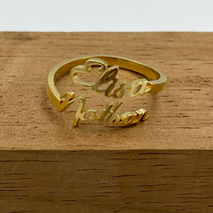 ATENA Personalized Double Name Ring