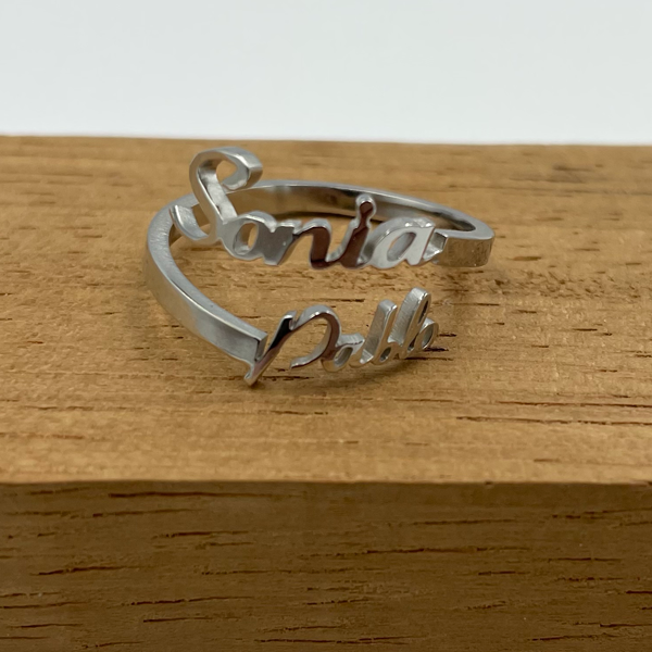 ATENA Personalized Double Name Ring